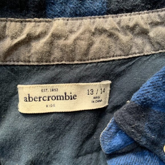 🇺🇸 ABERCROMBIE KIDS flannel buffalo shirt 13/14 - Picture 5 of 15